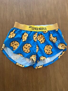 ChicknLegs Blue Cookie-Print Athletic Shorts for Women